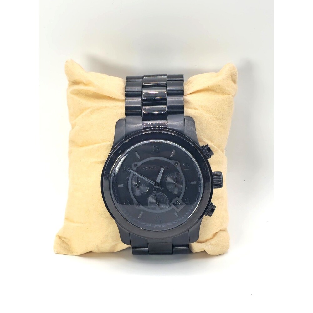 Michael Kors Runway Men's Black Chronograph Watch MK9073 45mm